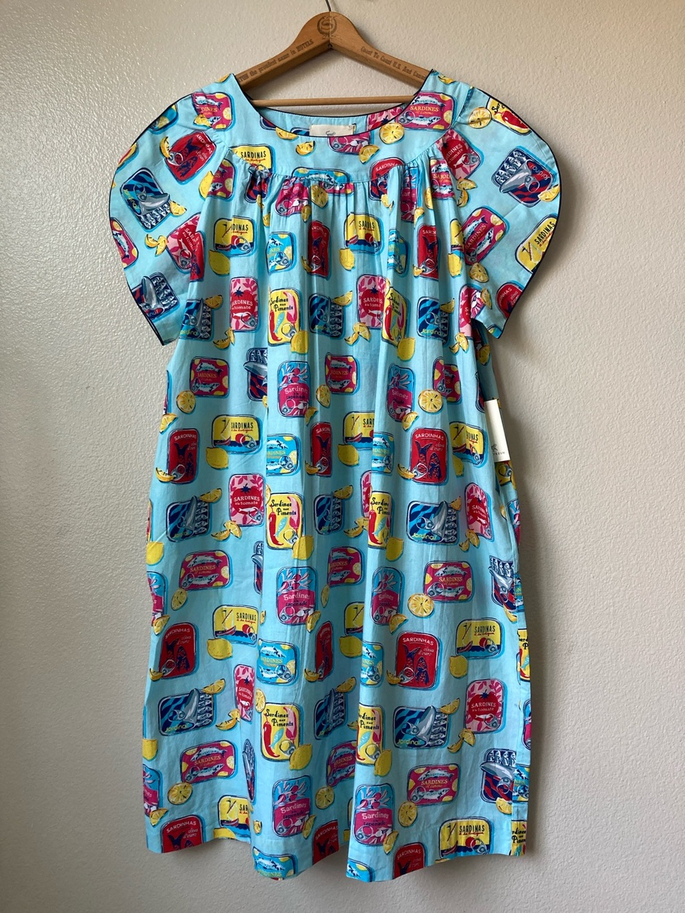 NWT Printfresh sardine lemon citrus print dress nightgown organic cotton sz 3X